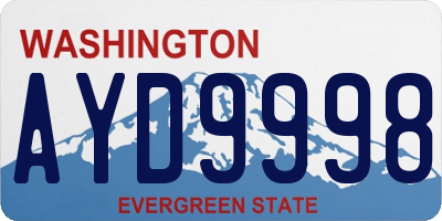WA license plate AYD9998
