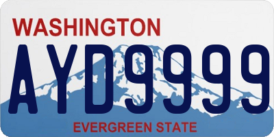 WA license plate AYD9999