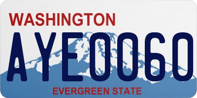 WA license plate AYE0060