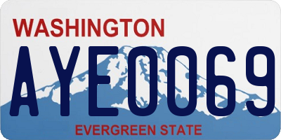 WA license plate AYE0069