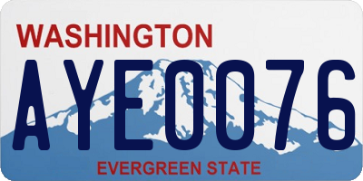 WA license plate AYE0076