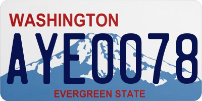 WA license plate AYE0078
