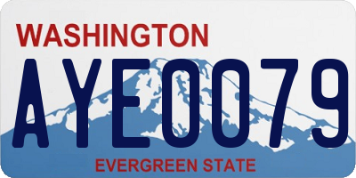 WA license plate AYE0079