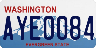 WA license plate AYE0084