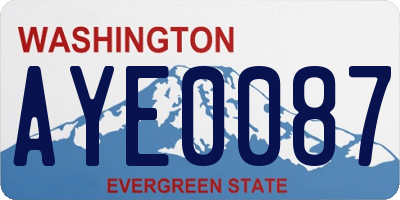 WA license plate AYE0087