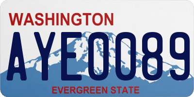 WA license plate AYE0089