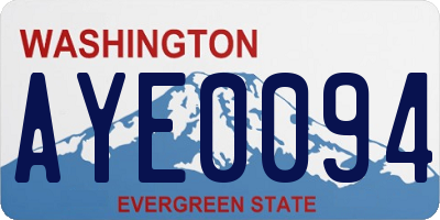 WA license plate AYE0094