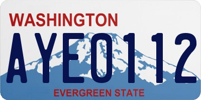 WA license plate AYE0112