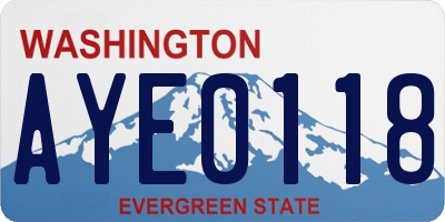 WA license plate AYE0118