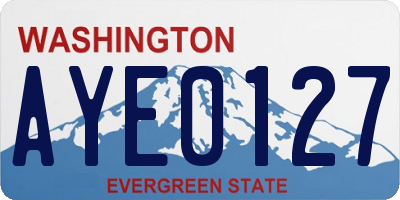 WA license plate AYE0127