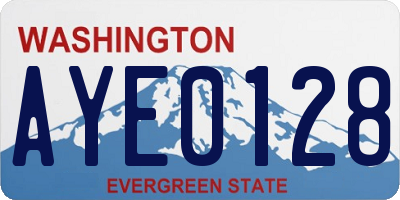 WA license plate AYE0128
