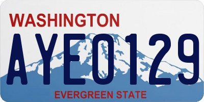 WA license plate AYE0129