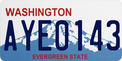 WA license plate AYE0143