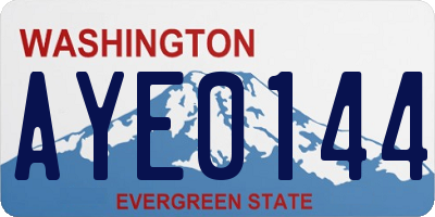 WA license plate AYE0144