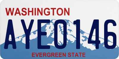 WA license plate AYE0146