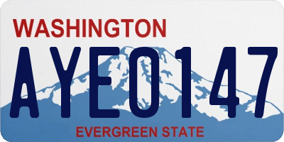 WA license plate AYE0147