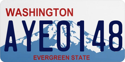 WA license plate AYE0148