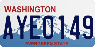 WA license plate AYE0149