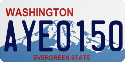 WA license plate AYE0150