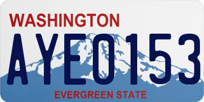 WA license plate AYE0153