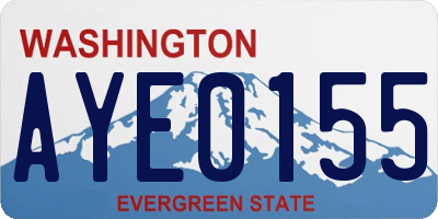 WA license plate AYE0155