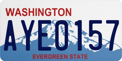 WA license plate AYE0157