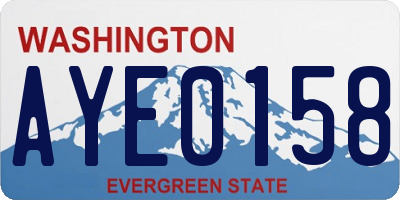WA license plate AYE0158
