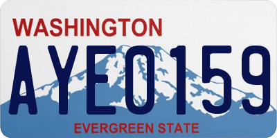 WA license plate AYE0159