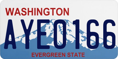 WA license plate AYE0166