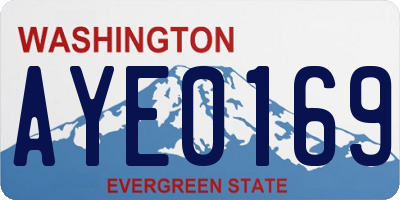 WA license plate AYE0169