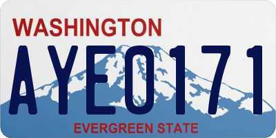 WA license plate AYE0171