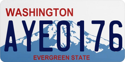 WA license plate AYE0176