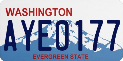WA license plate AYE0177