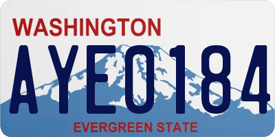 WA license plate AYE0184