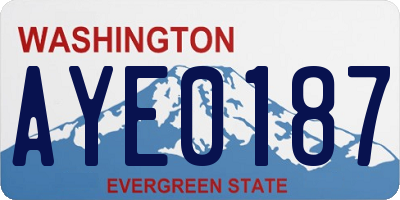 WA license plate AYE0187