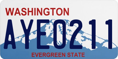 WA license plate AYE0211