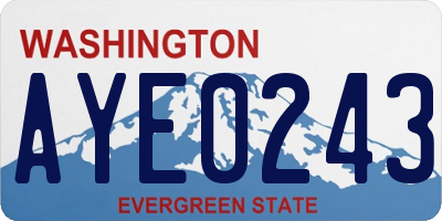 WA license plate AYE0243