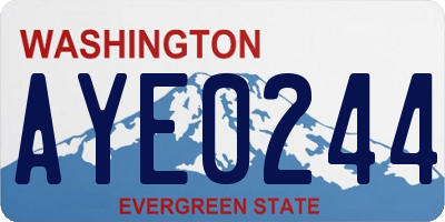WA license plate AYE0244