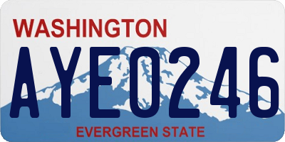 WA license plate AYE0246