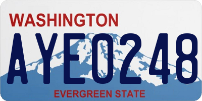 WA license plate AYE0248