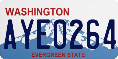 WA license plate AYE0264