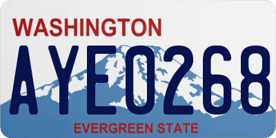 WA license plate AYE0268
