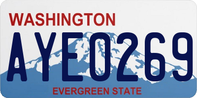 WA license plate AYE0269