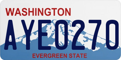 WA license plate AYE0270