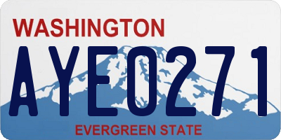 WA license plate AYE0271
