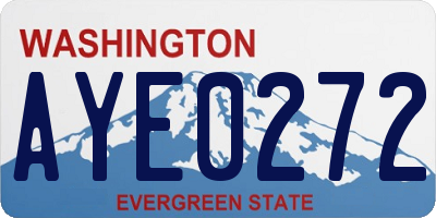 WA license plate AYE0272