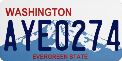WA license plate AYE0274