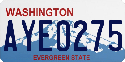 WA license plate AYE0275