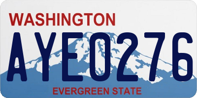 WA license plate AYE0276