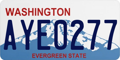 WA license plate AYE0277